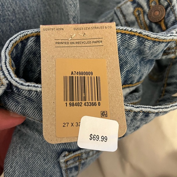 Levi's Light Blue Straight Leg Jeans - Picture 4 of 6